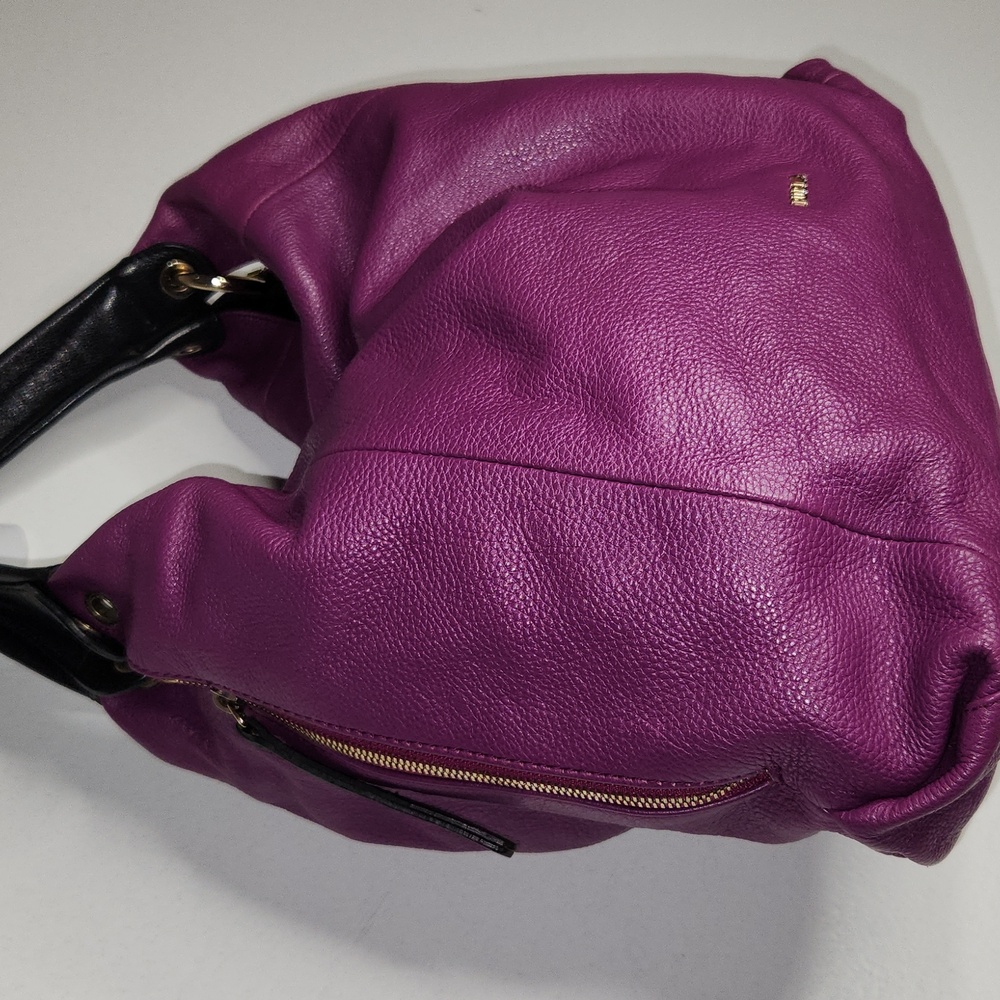 Furla Purple Leather Shoulder Bag with Black Handles1